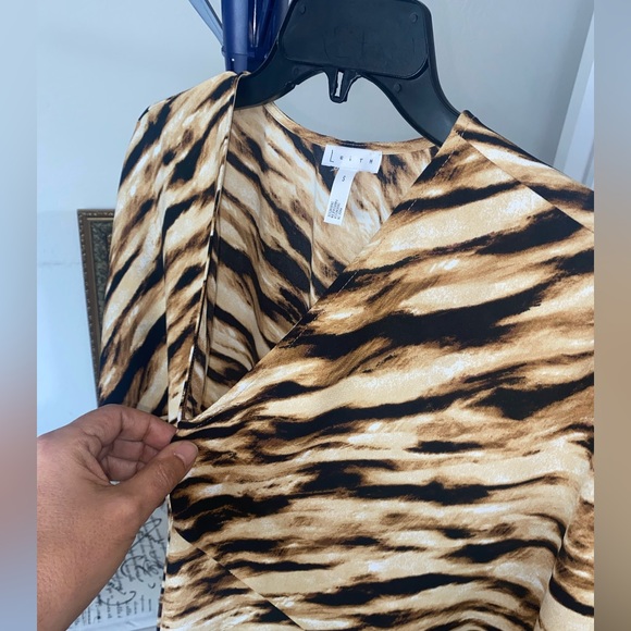 NWT Leith Tan Dale Tigress Mini Dress Animal Print - Picture 5 of 9